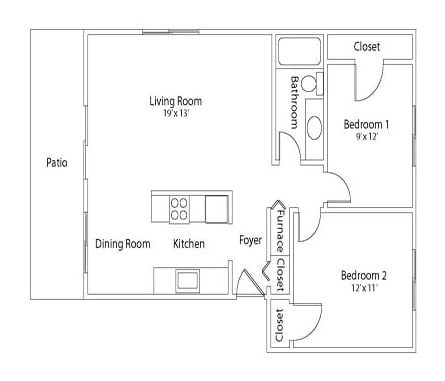 2BR/1BA - Cannon Court Apartments