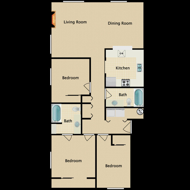 X Floor Plan - College Pointe Apartments