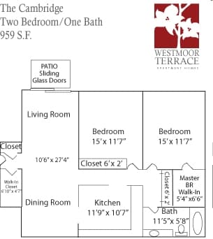 2BR/1BA - Westmoor Terrace