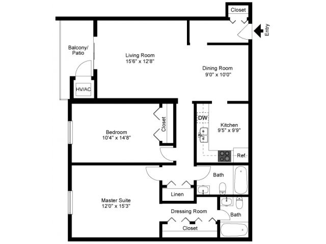 Two Bedroom - Fairway Park Apartments & Townhomes