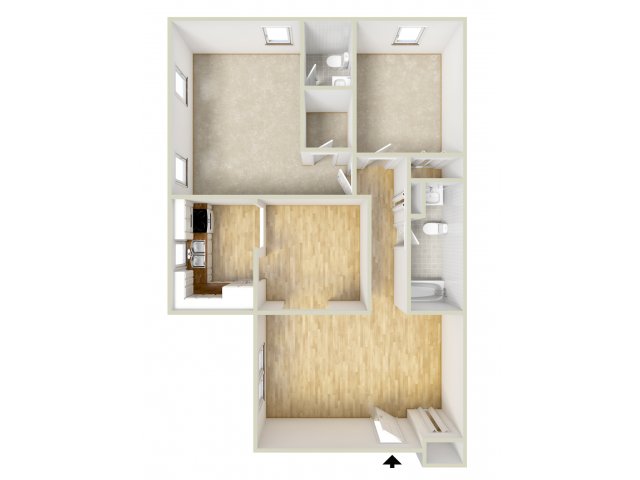 Two bedroom floor plan - Governor Mifflin Apartments