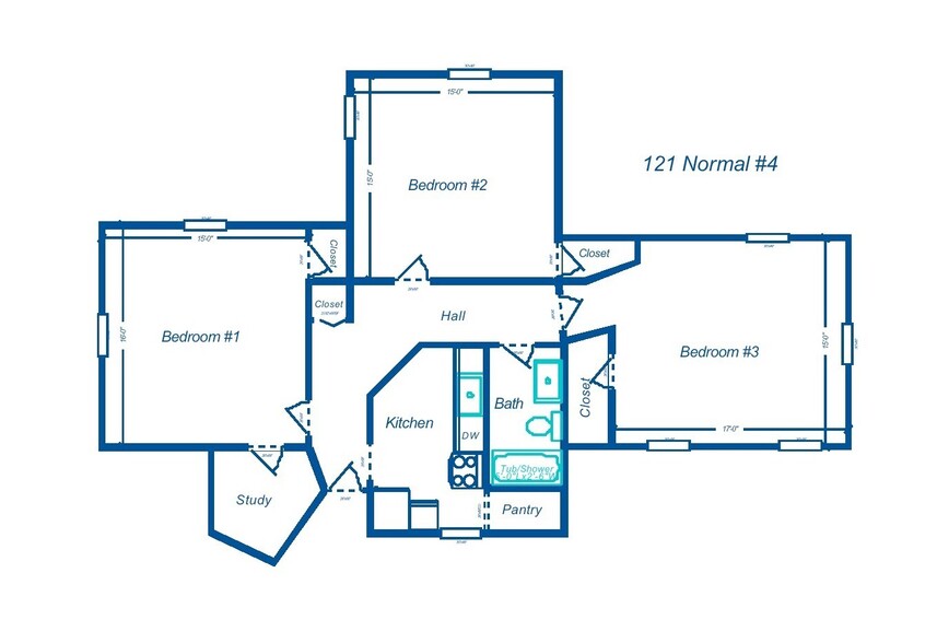 Apt 4 floor plan - 121 N Normal St