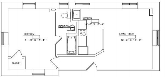 1BR/1BA - College Arms