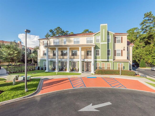 Outside the leasing center and resident clubhouse - Evergreens at Mahan