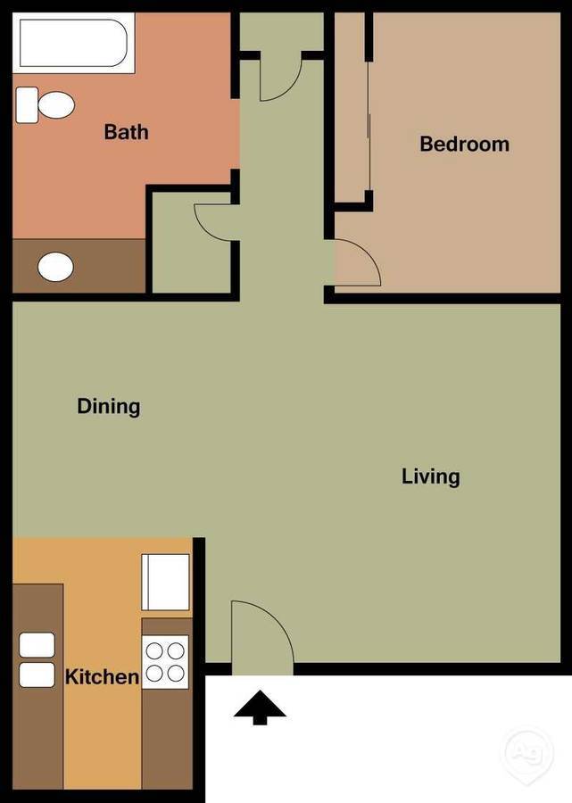1 Bedroom 2d - Magnolia Place Apartments