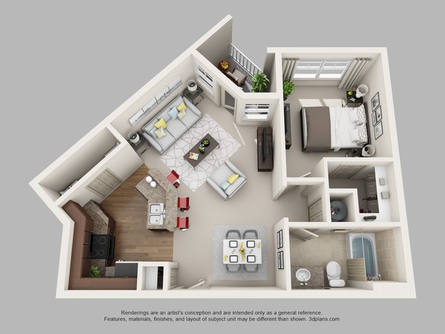 A3 1 bedroom 1 Bath 858sf - Riversong Apartment Homes