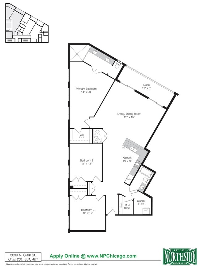 Floorplan - 3839 N Clark St