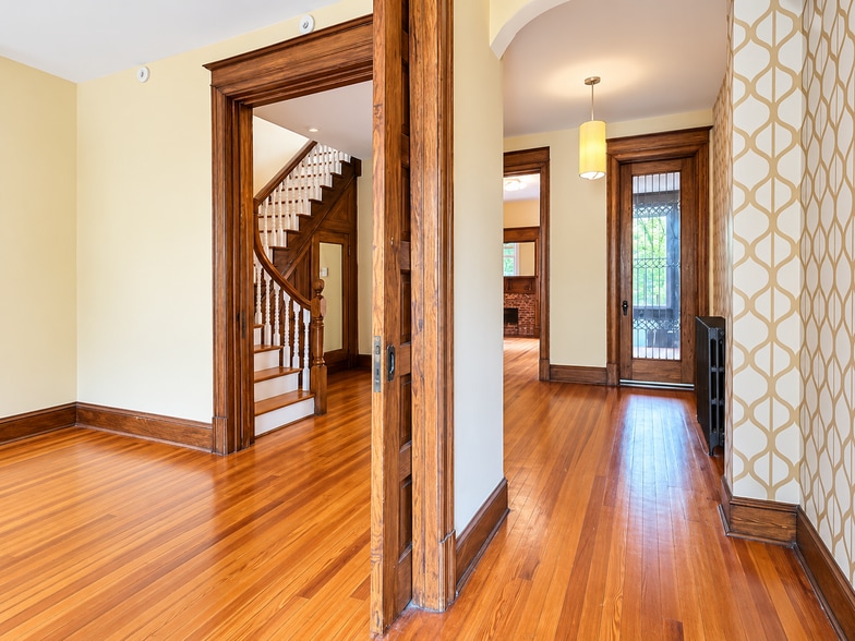 Original pocket doors and custom wallpaper - 2322 1st St NW
