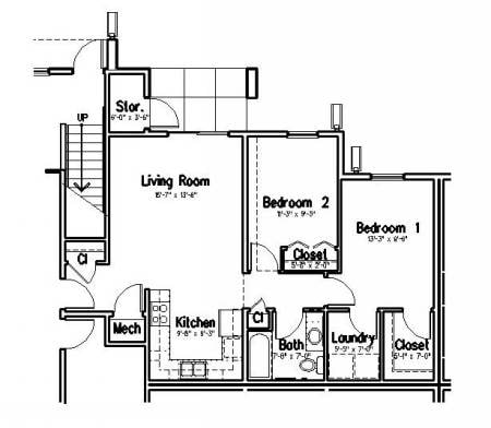 2BR/1BA - Sunridge