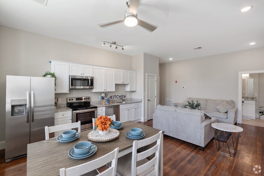 Unit 421: 2BR 1BA, Kitchen and Living Area - Residences at Woodlawn