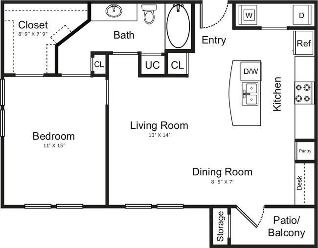 Floorplan - Encore at Home Town Apartments