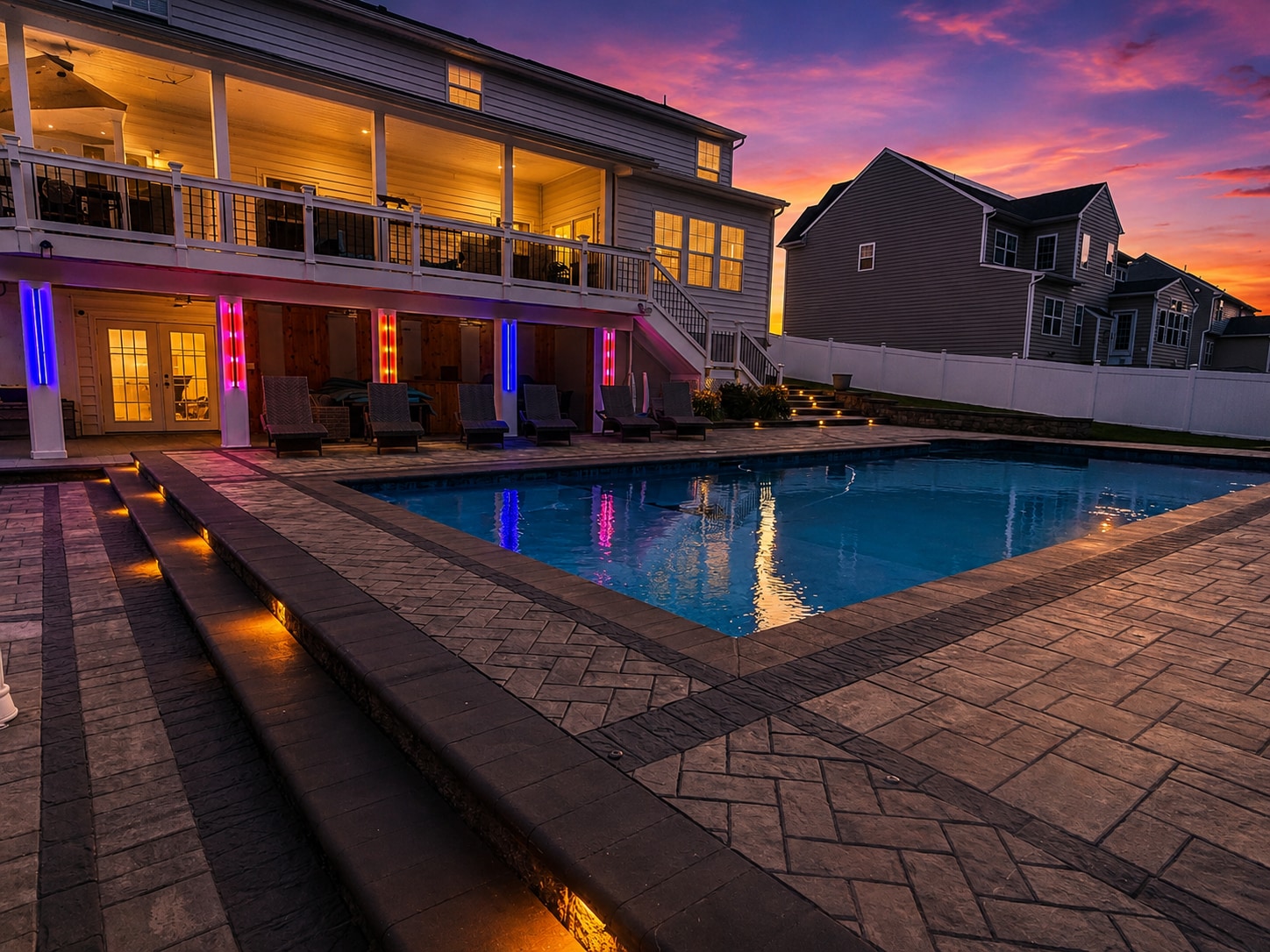 Night time by the pool - 1504 El Dorado Way