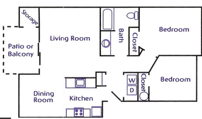 2BR/1BA - Boulder Creek Apartments