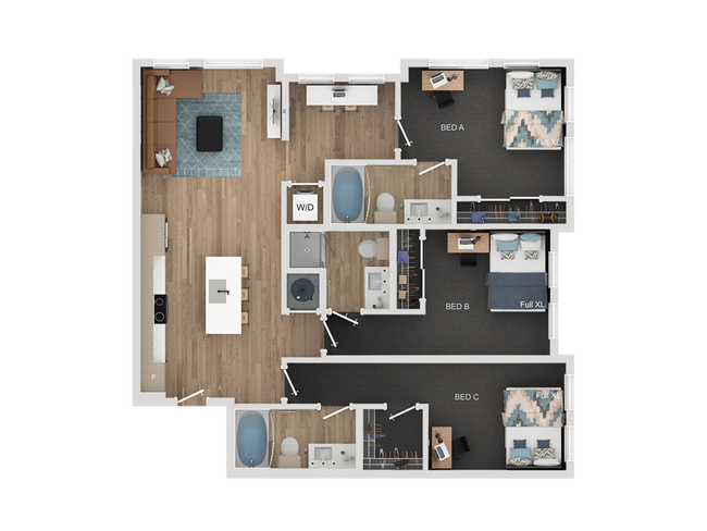 3BR/3BA - C1 - Lumen on Ninth