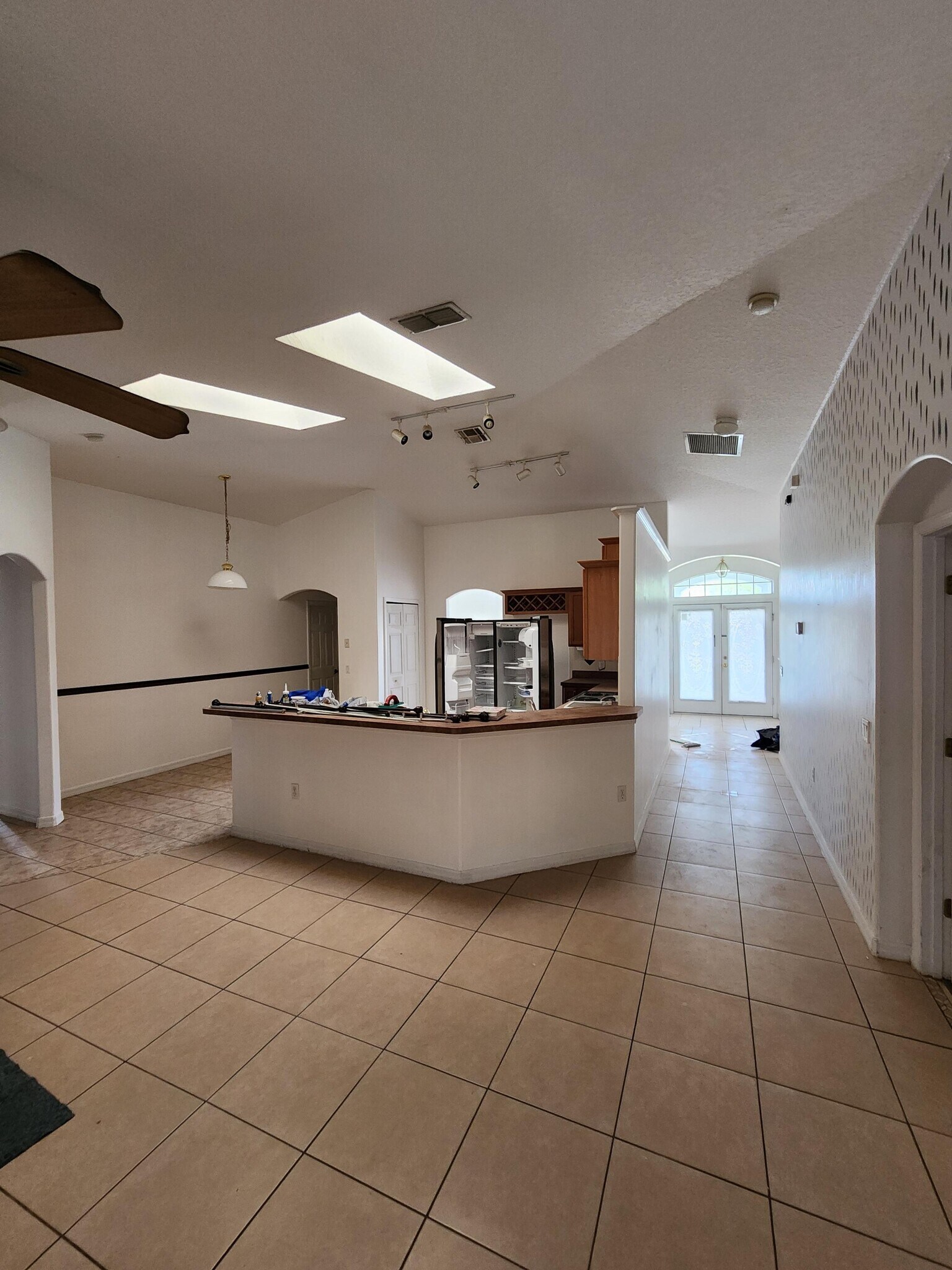 view of hallway, kitchen in family room - 1007 Deddington Pl