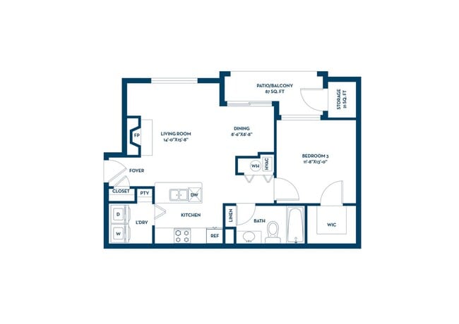 1 Bedroom | 1 Bath | 901 SF - Avalon Oaks Apartments