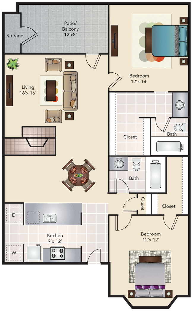 Floorplan - Woodchase Apartments