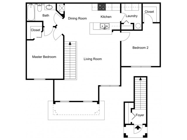 Hibiscus with Sunroom - Two Bedroom, One Bath, 2nd Floor - Walker Woods