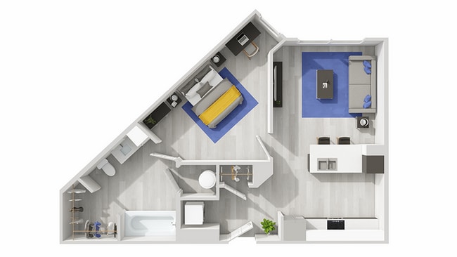 A1: 1BD | 1BA | 528 SF - Empire Columbia Apartments