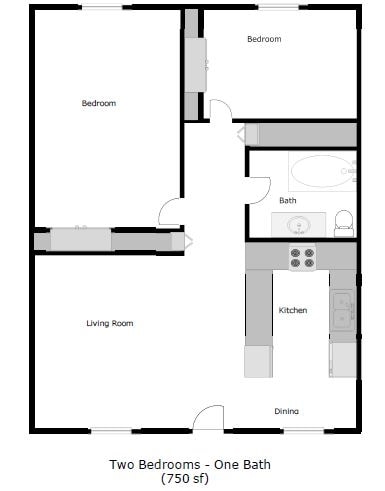 2BR/1BA - Shelfield Apartments