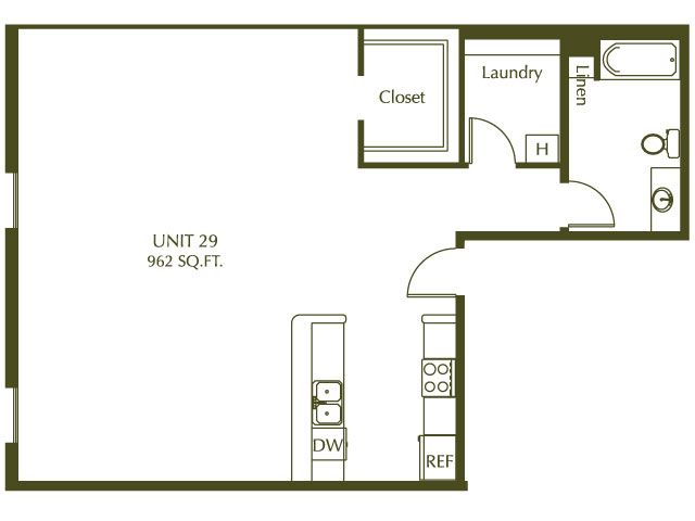 1 Bedroom / 1 Bath / 962 Sq.Ft. - Eleventh Street Lofts