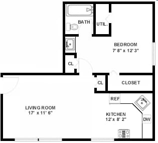 1BR/1BA - Paradise Lane Apartments