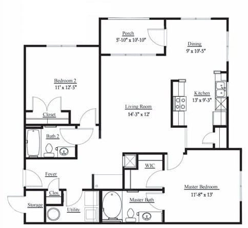 2BR/2BA - Magnolia Pointe