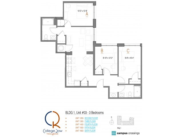 3 Bedroom - Campus Crossings at College Row
