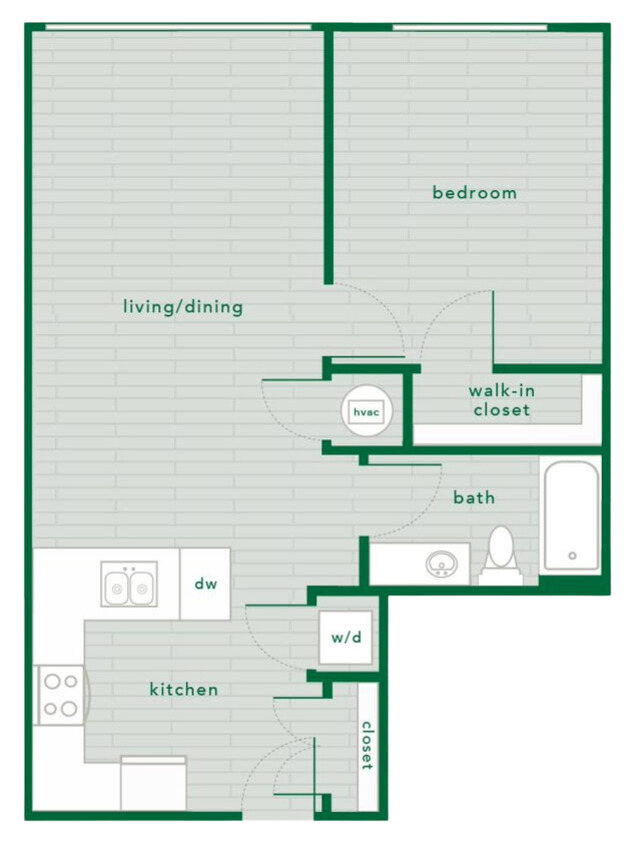 Explore this chic one-bedroom layout, designed for seamless urban living. - The Piedmont Raleigh
