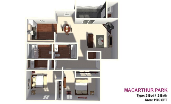 Two Bed / Two Bath - MacArthur Park