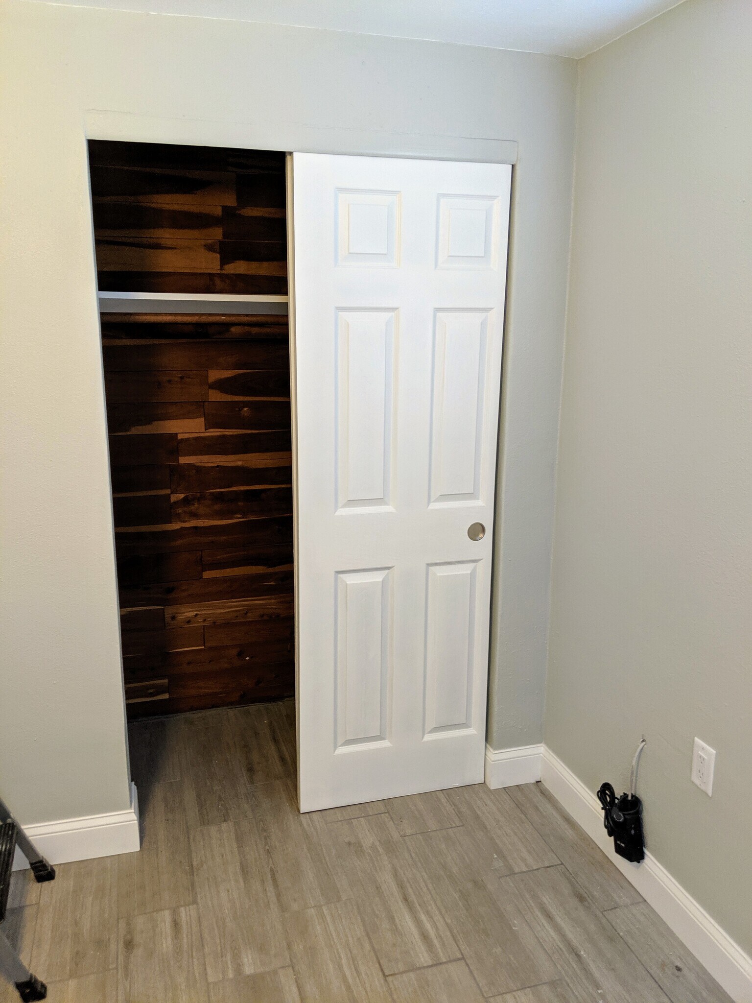 Closet with wood shelving for extra storage - 1147 Jennings Dr