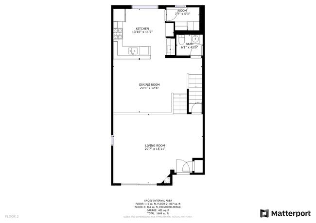 Living area floorplan - 6256 Shoup Ave