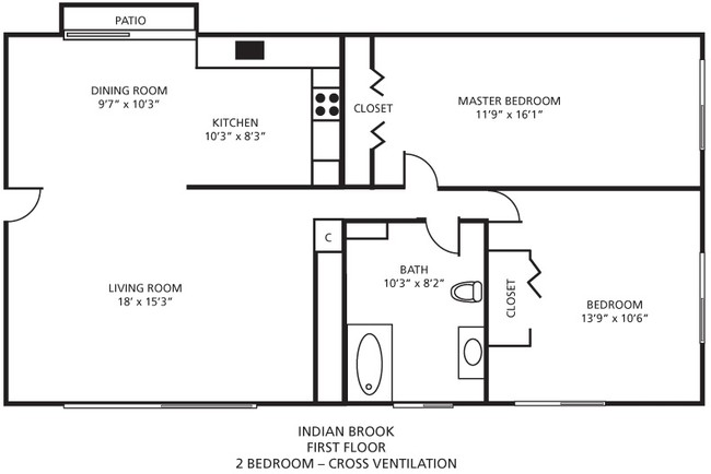 2BR/1BA - Indian Brook Apartments