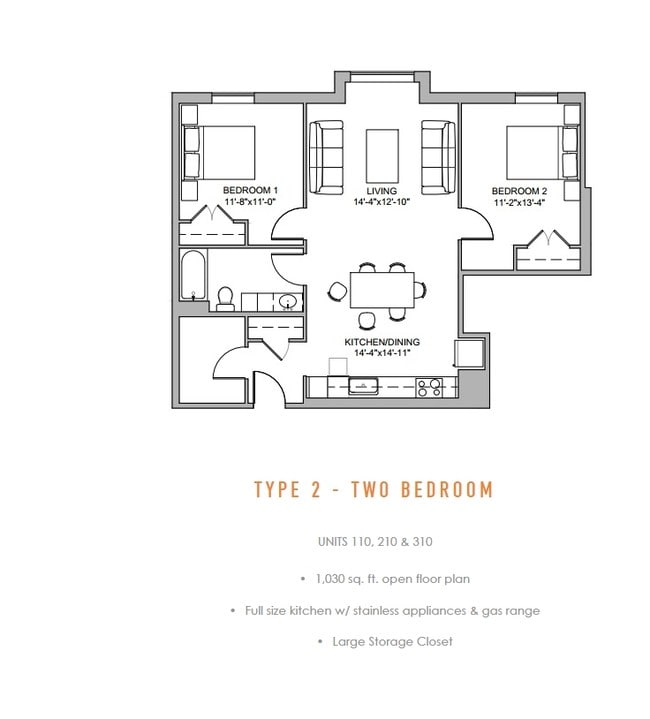 Type 2- 2 Bedroom - The Upton Residences