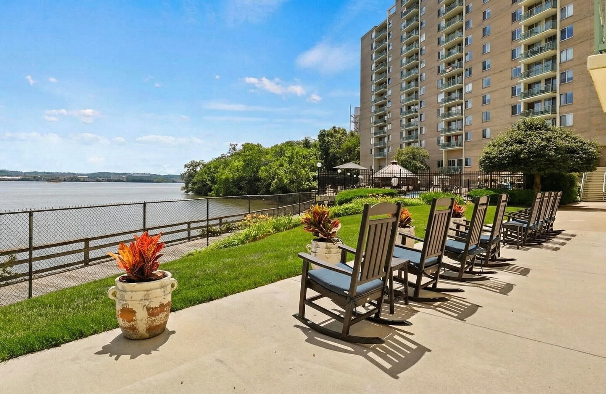 Building Rocking Chairs with Water View - 501 Slaters Ln