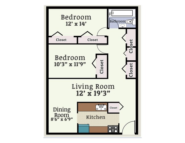 2 Bedroom | 1 Bathroom - Summit Gardens