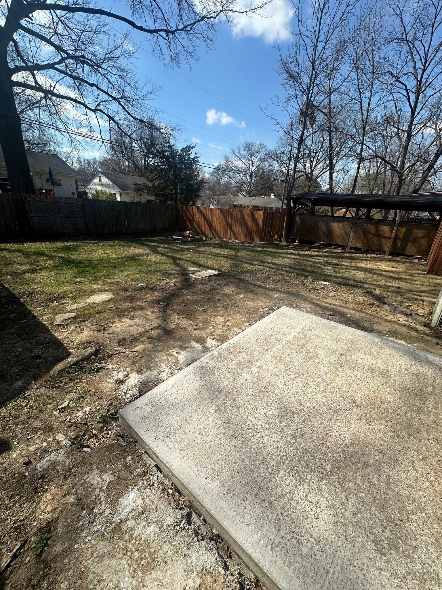 Outdoor space with privacy fence - 11376 Manchester Rd