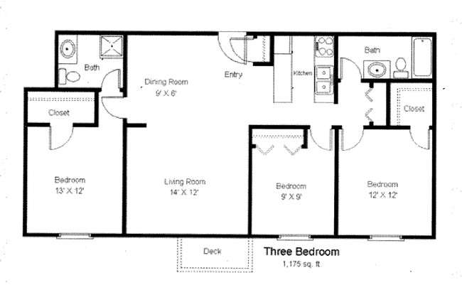 3BR/2BA - Gray Hawk Apartments