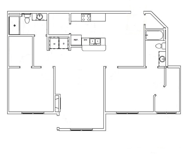 2 BR Fireplace-1259sqft - Furman Weststar Apartments