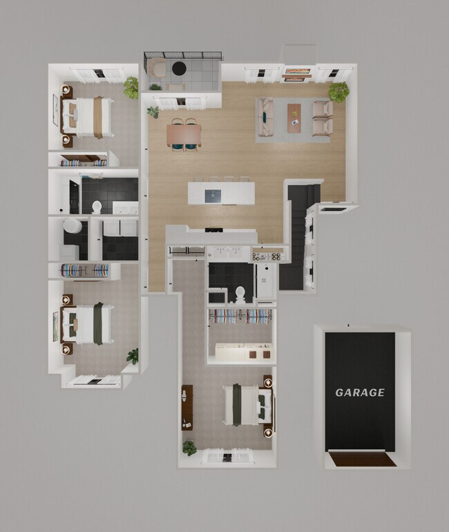 3 Bedroom 2 Bathroom - Second Floor Right - Model A - Excelsior North Greenbush