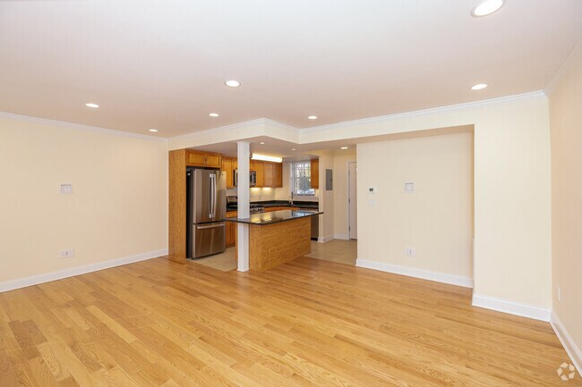 2BR, 1BA - 1,037SF - Living Room & Kitchen - 20 Thornton Rd