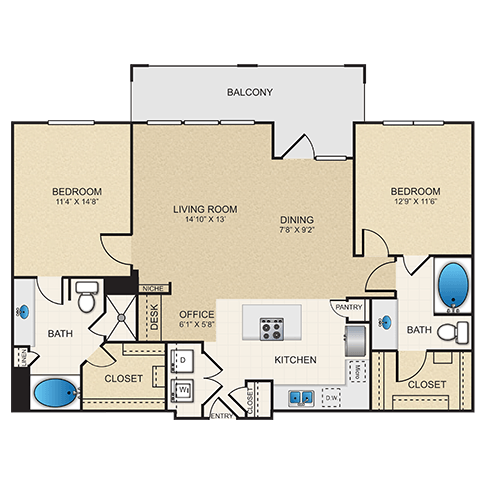 Floorplan - Cypress at Lewisville Apartment Homes