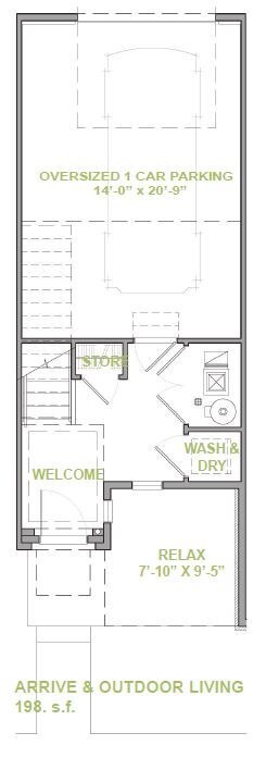 Entry floor with garage, washer/dryer, and utilities. - 2541 Moline St