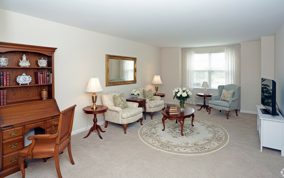 Staged Unit- Living Room - The Carriage Club