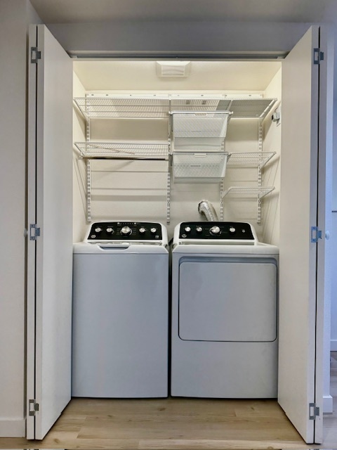 Laundry closet with storage - 5412 S Fletcher St