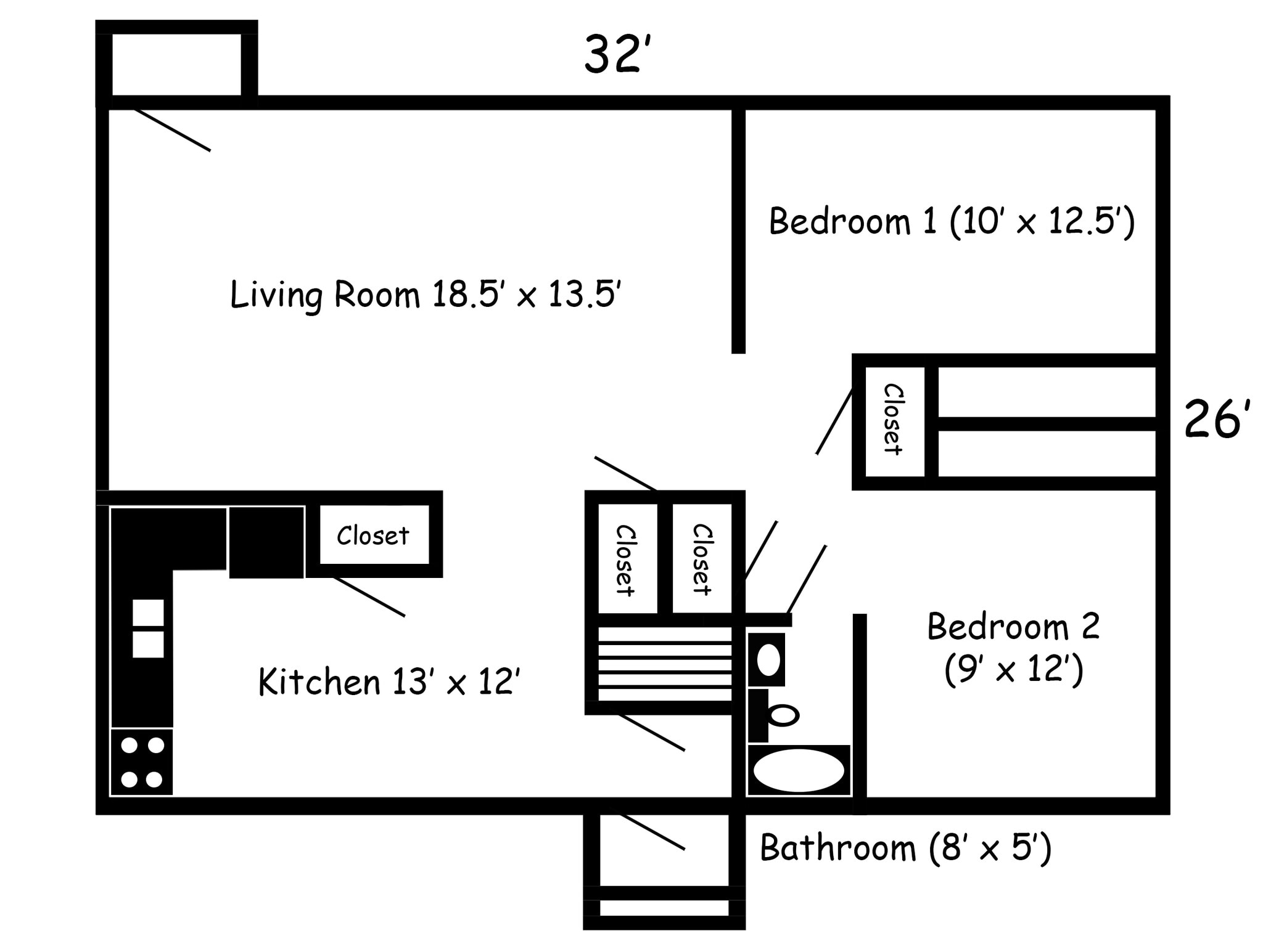 Upstairs floor plan - 1479 Redfield St
