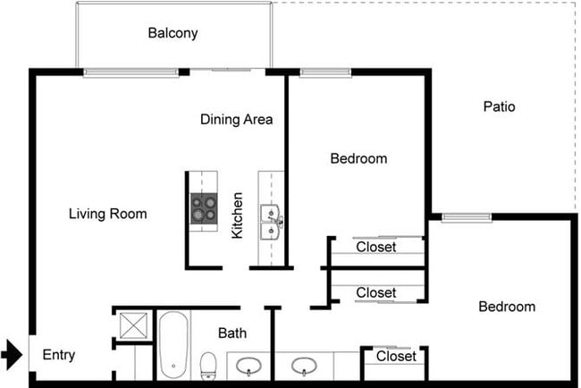 Floorplan - Los Arbolitos Huntington Beach Apartments
