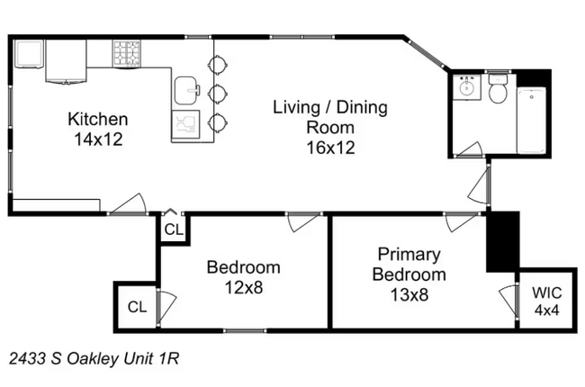 Apt layout - 2433 S Oakley Ave