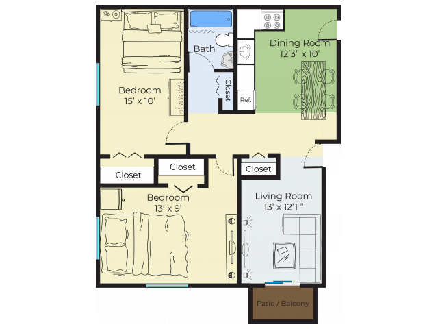 2 bedroom - COLONY PARK APARTMENTS