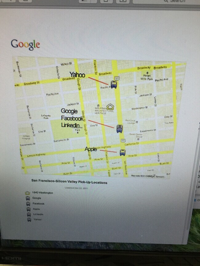 shuttle bus stop - 1800 Washington St
